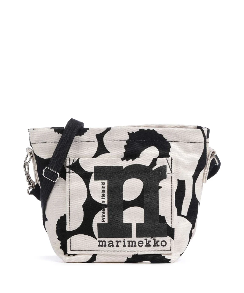 Marimekko Mono Unikko Mini Crossover väska cotton/black