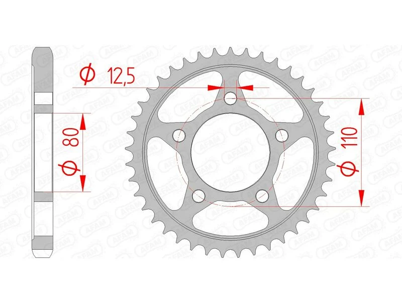 AFAM Steel Standard Rear Sprocket 10605 - 530 10605-45