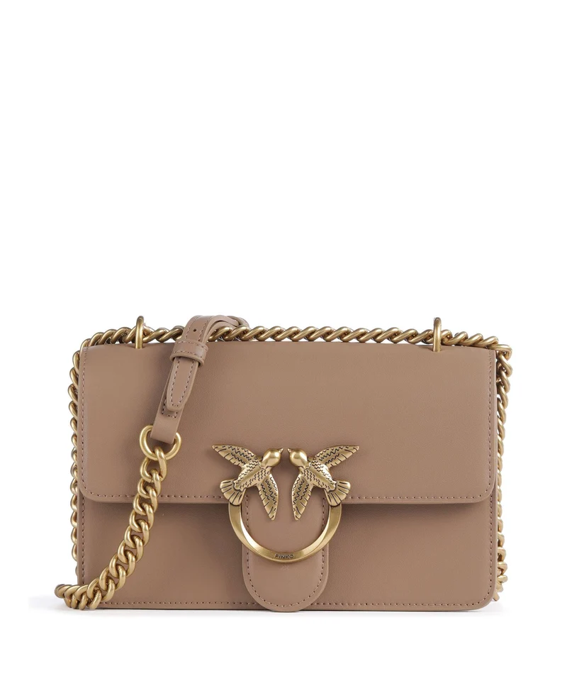 Pinko Love One Mini Axelremsväska biscotto zenzero