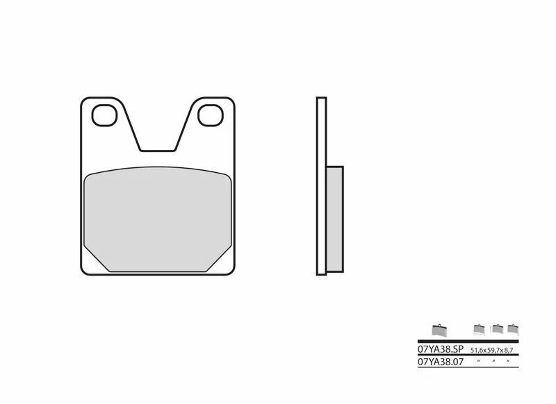 BREMBO Street Sintered Metal Brake pads - 07YA38SP 07YA38SP
