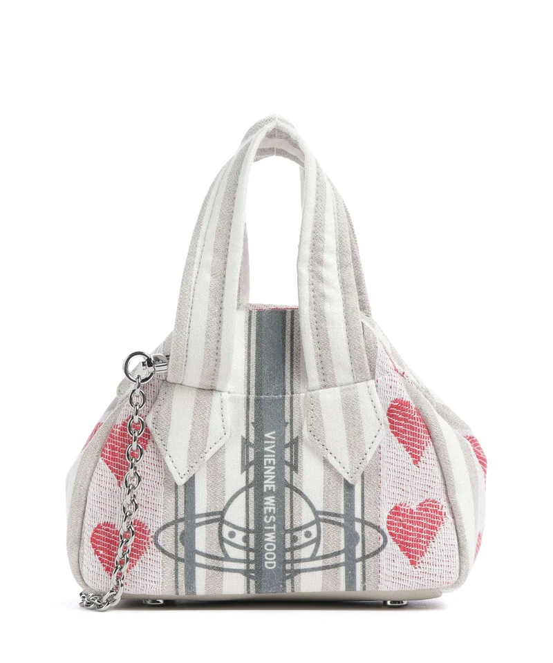 Vivienne Westwood Archive Linen Heart Stripes Mini Crossover väska multicolour