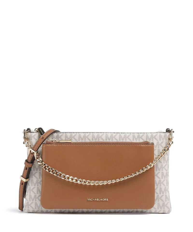 Michael Kors Jet Set Crossover väska vanilla/acorn