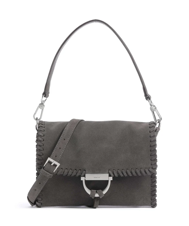 Abro Suede Temi Stitch Axelremsväska grey
