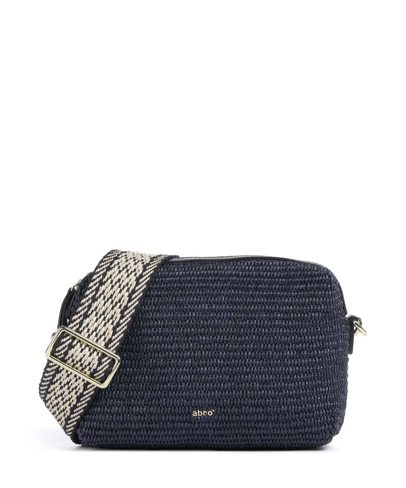 Abro Raffia Kaia Crossover väska navy