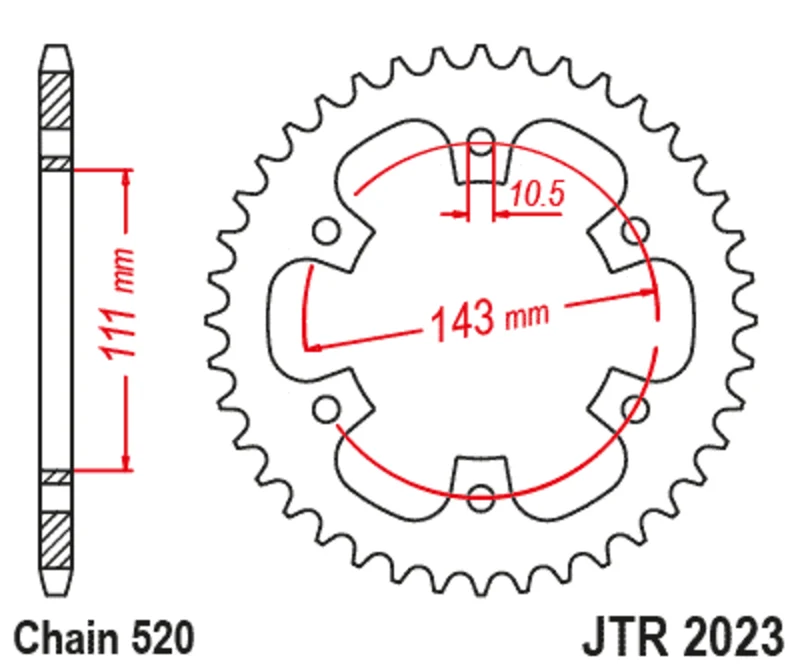JT SPROCKETS Standard Steel Rear Sprocket 2023 - 520 JTR2023.42