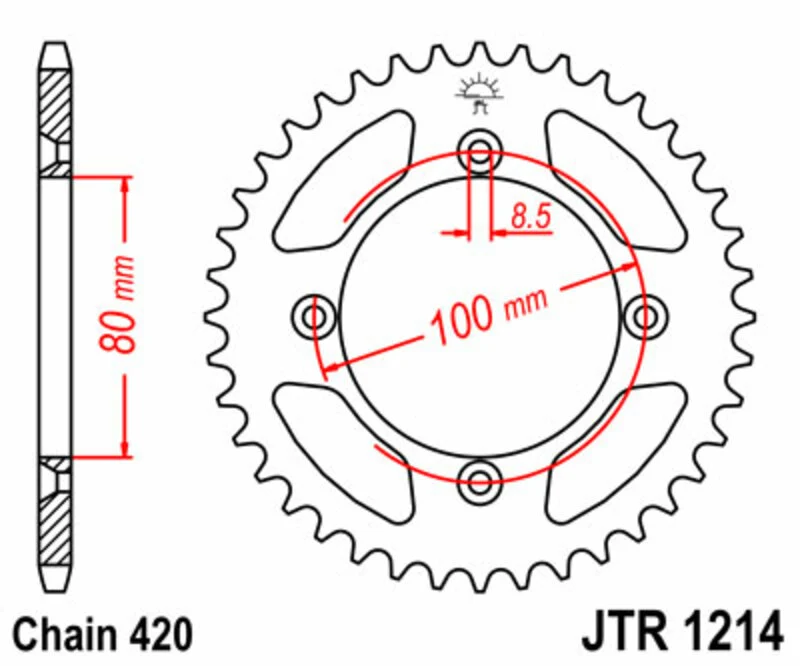 JT SPROCKETS Steel Standard Rear Sprocket 1214 - 420 JTR1214.36