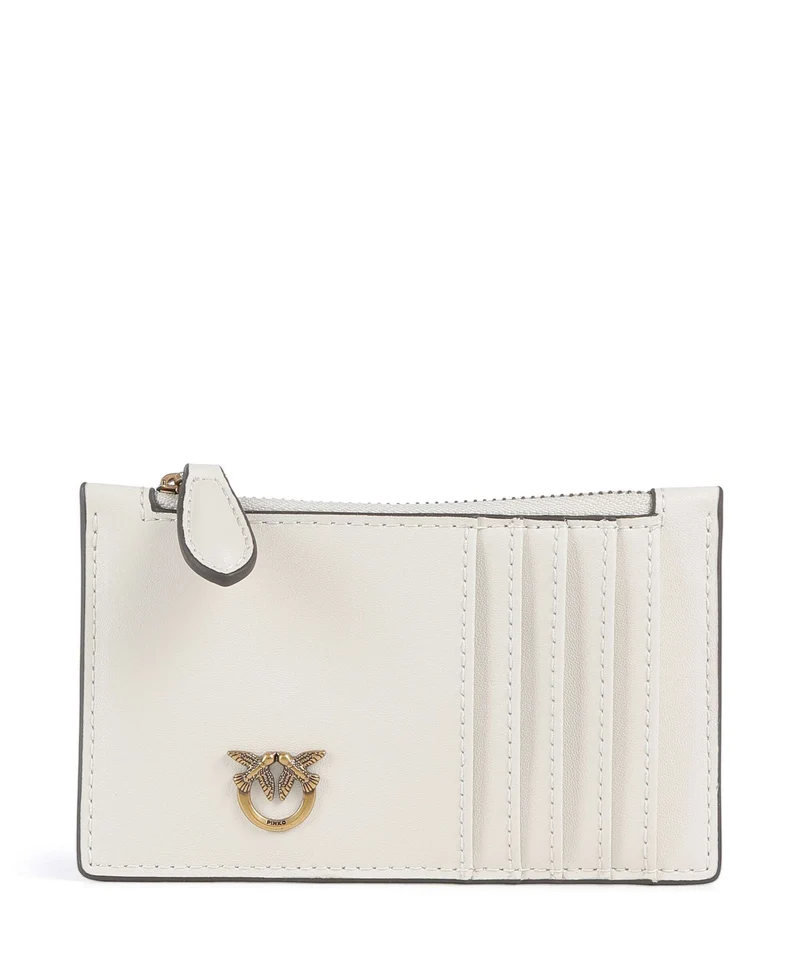 Pinko Airone Korthållare bianco seta/antique gold