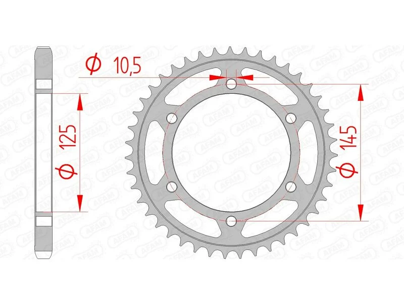 AFAM Steel Standard Rear Sprocket 12603 - 525 12603-43