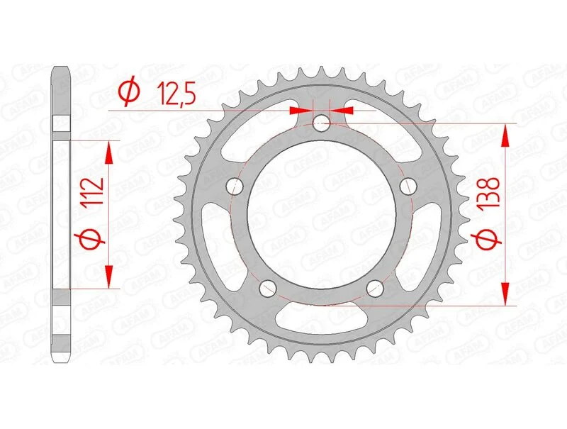 AFAM Steel Standard Rear Sprocket 10627 - 520 10627-45