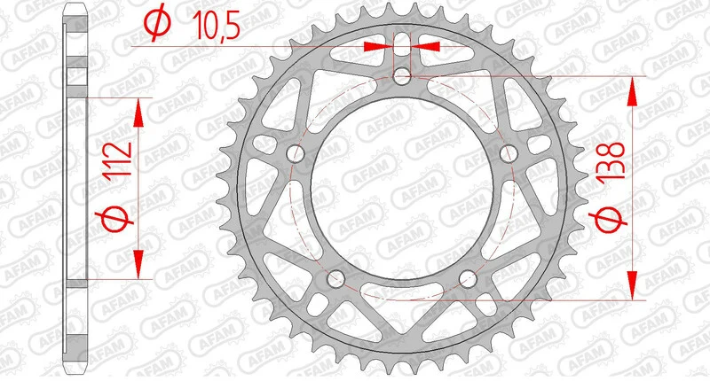 AFAM Steel Standard Rear Sprocket 12817 - 520 12817RLK-42