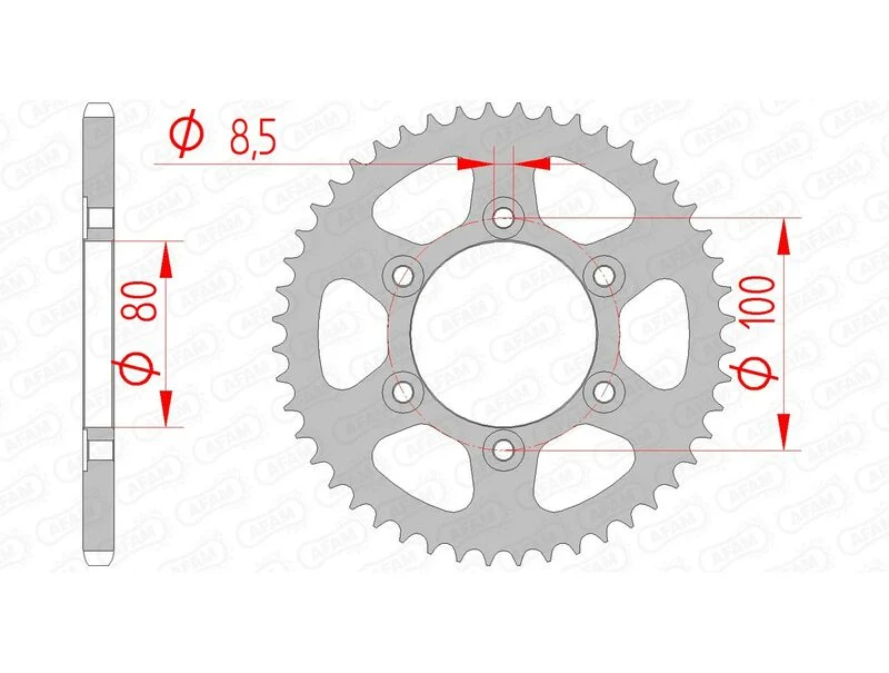 AFAM Steel Standard Rear Sprocket 80105 - 420 80105-52