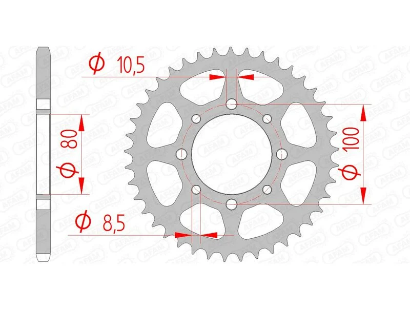 AFAM Steel Standard Rear Sprocket 14312 - 520 14312-41