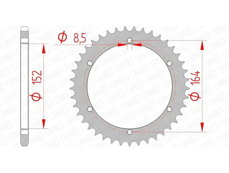 AFAM Steel Standard Rear Sprocket 12502 - 520 12502-40
