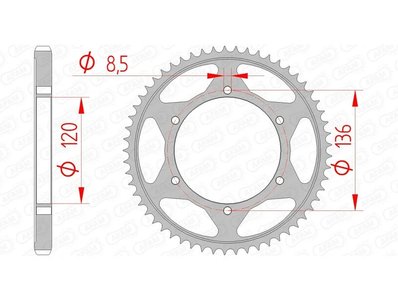 AFAM Steel Standard Rear Sprocket 12313 - 428 12313-51