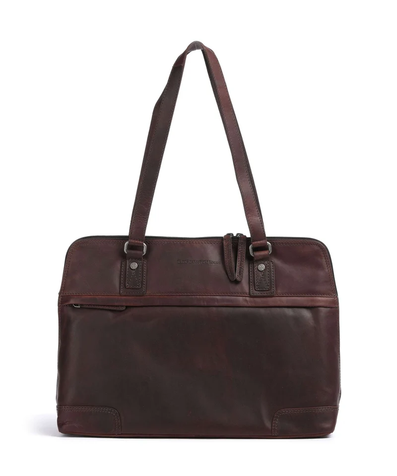 The Chesterfield Brand Wax Pull Up Cow Branson Axelremsväska brown