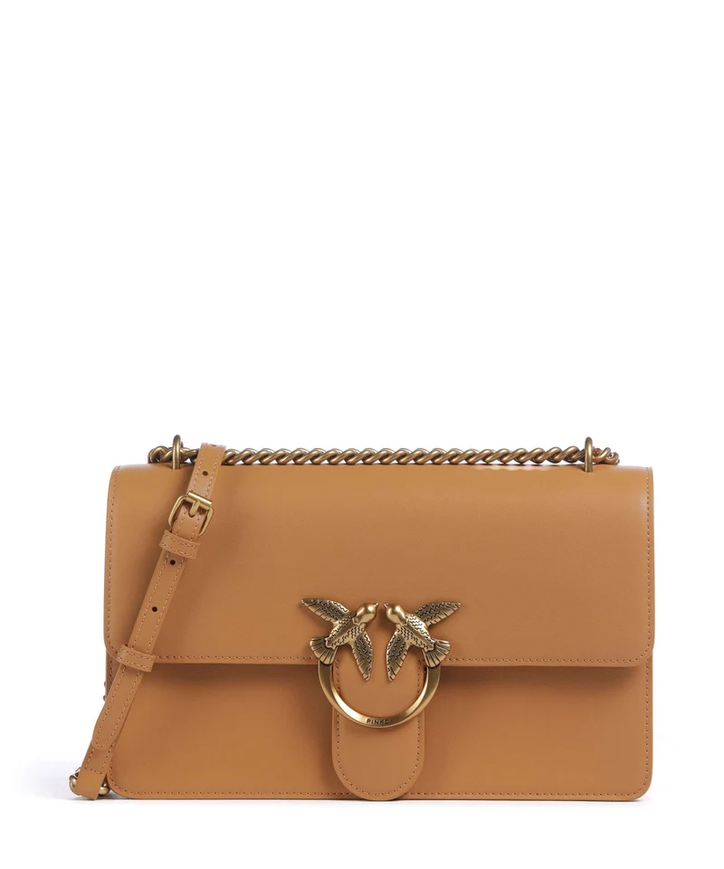 Pinko Love One Classic Axelremsväska torrone/antique gold