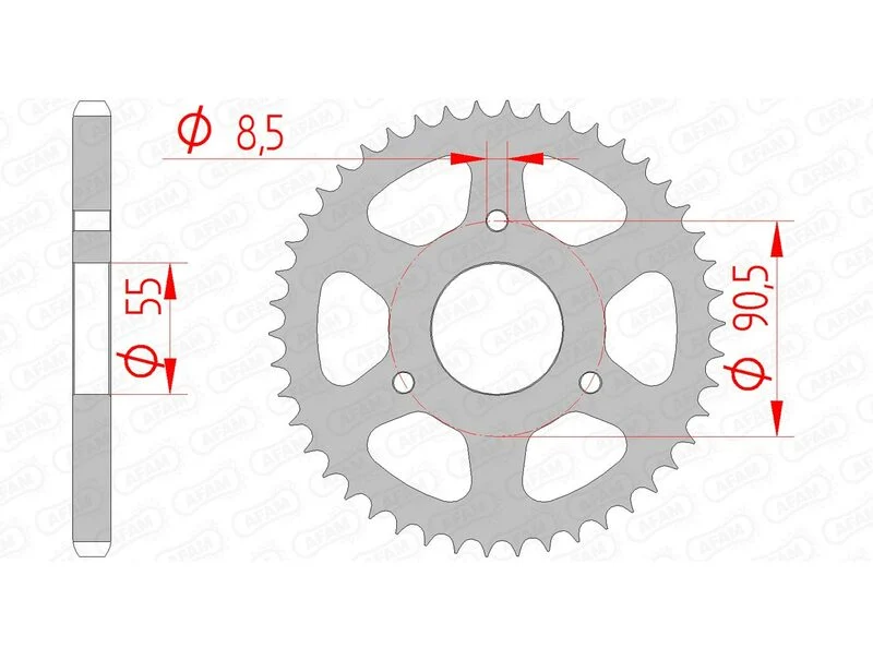 AFAM Steel Standard Rear Sprocket 80200 - 428 80200-46