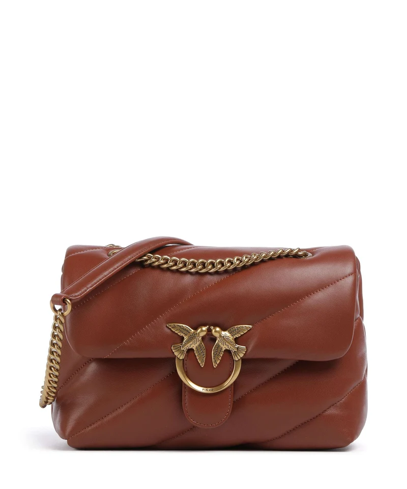 Pinko Love Puff Classic Axelremsväska arabo/antique gold
