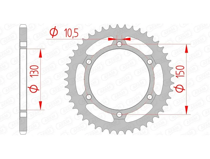 AFAM Steel Standard Rear Sprocket 10501 - 520 10501-48