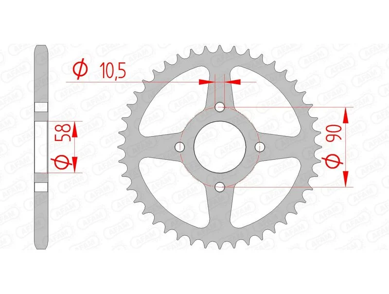 AFAM Steel Standard Rear Sprocket 10221 - 520 10221-39