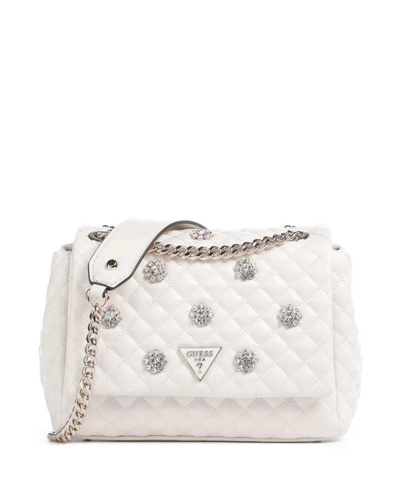 Guess Everlee Axelremsväska offwhite