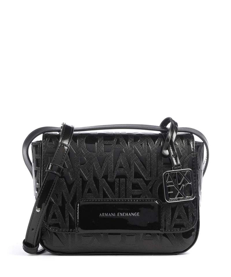 Armani Exchange Liz Patent Crossover väska black