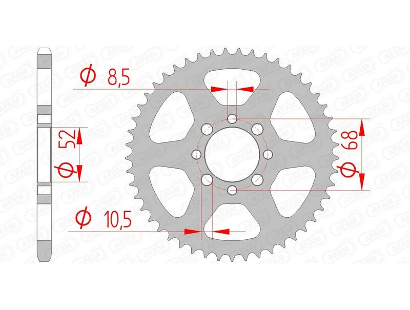 AFAM Steel Standard Rear Sprocket 14100 - 420 14100-38
