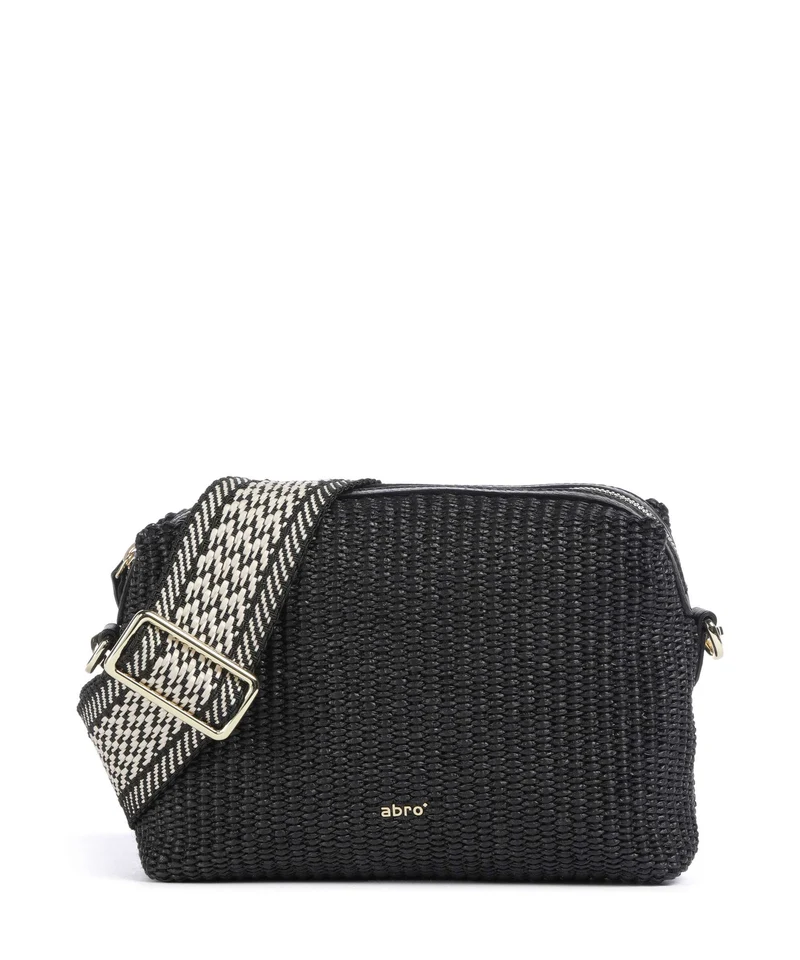 Abro Raffia Kaia Crossover väska black/gold