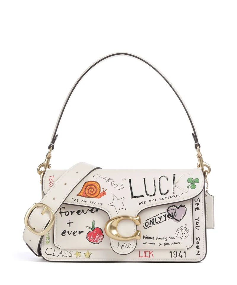 Coach Tabby Sketch Print 26 Axelremsväska chalk/multicolour