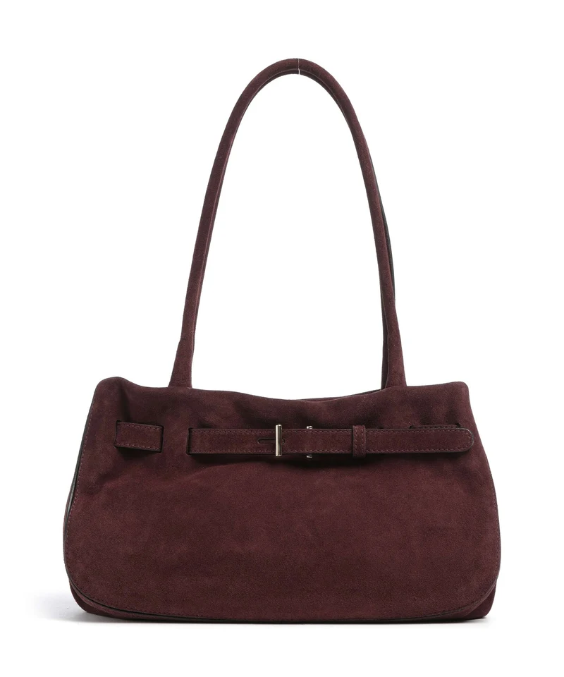 Abro Suede Jill Axelremsväska burgundy