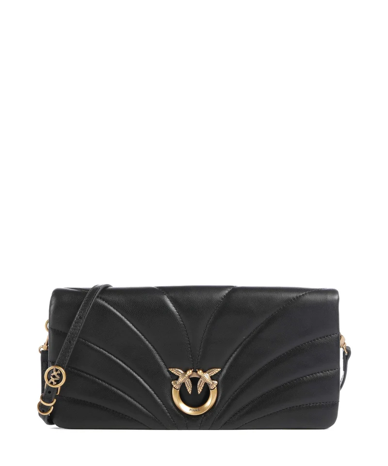 Pinko Click Horizontal Classic Crossover väska nero/antique gold