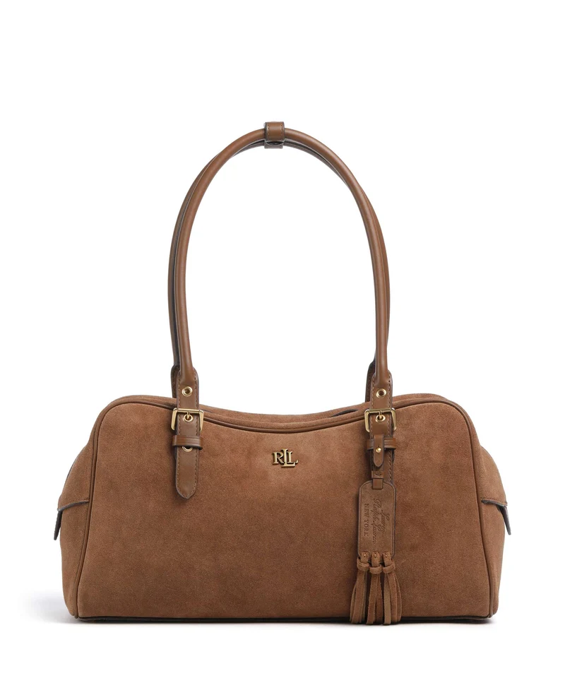 Lauren Ralph Lauren Marcy Large Axelremsväska light tobacco