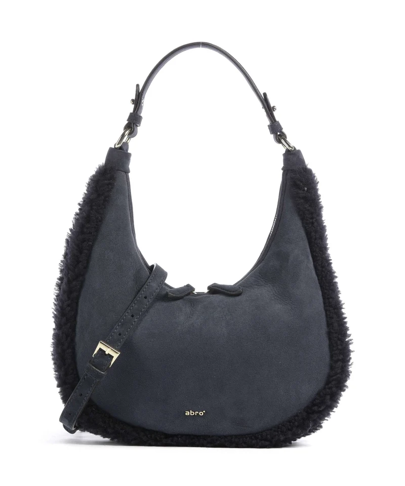Abro Shearling Nana Mini Axelremsväska navy
