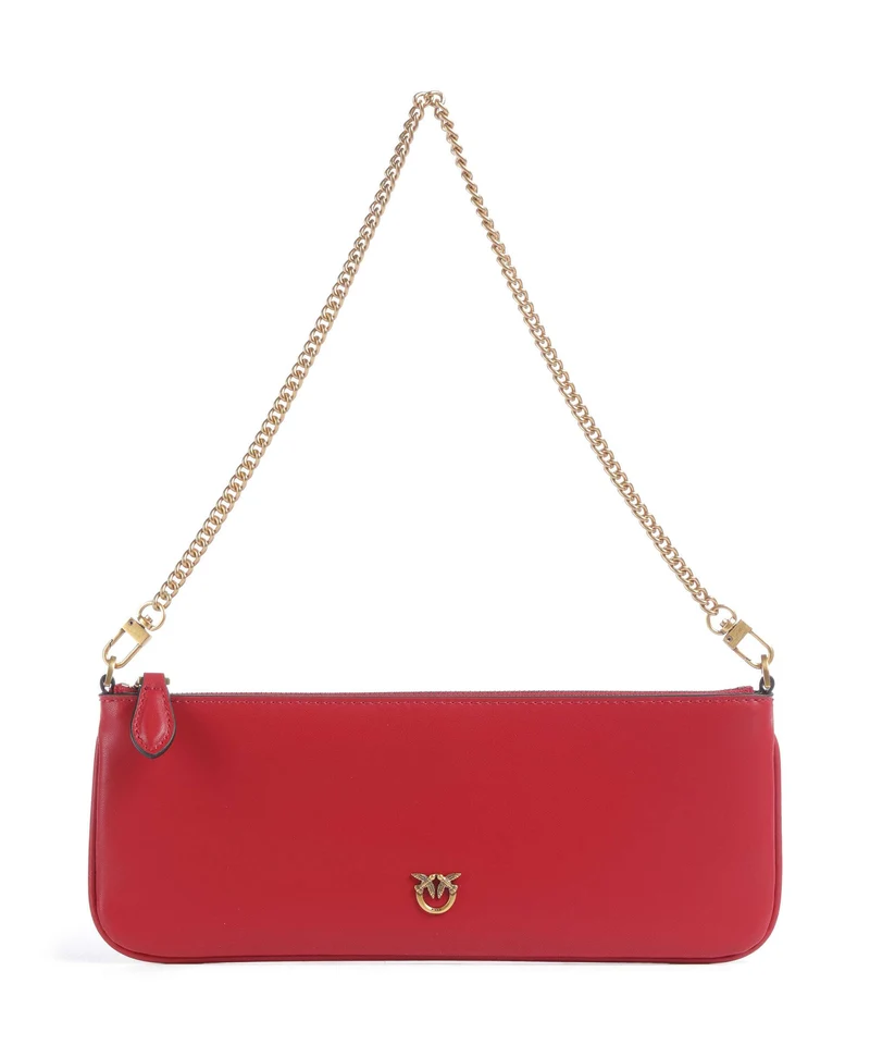 Pinko Flat Horizontal Axelremsväska rosso rio/antique gold