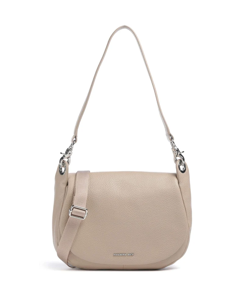Mandarina Duck Mellow Leather Axelremsväska warm taupe