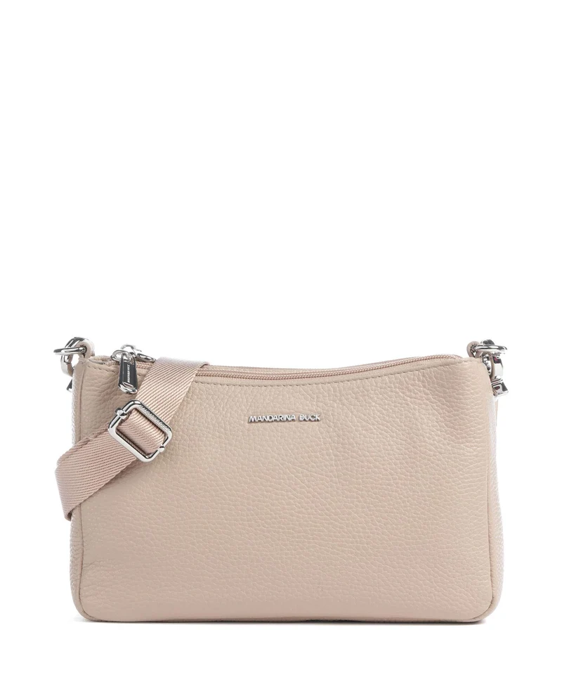 Mandarina Duck Mellow Leather Crossover väska warm taupe