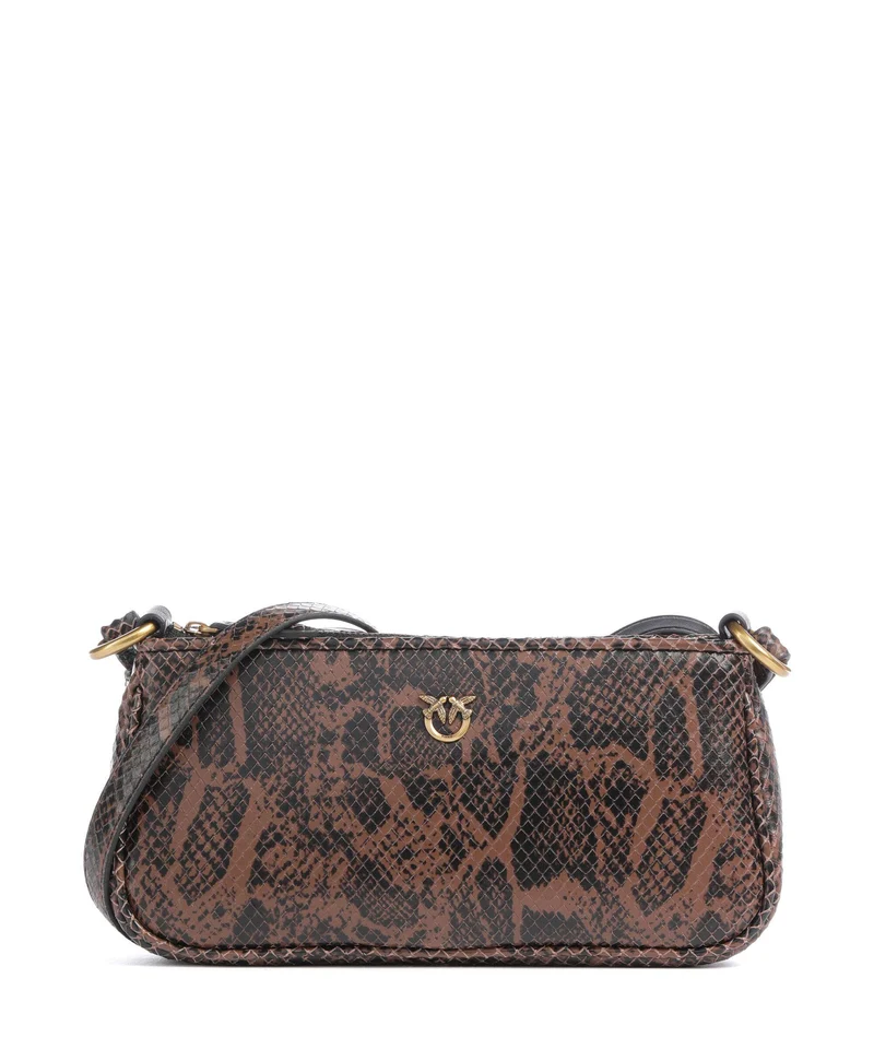 Pinko Half Moon Mini Crossover väska roccia/marrone/antique gold