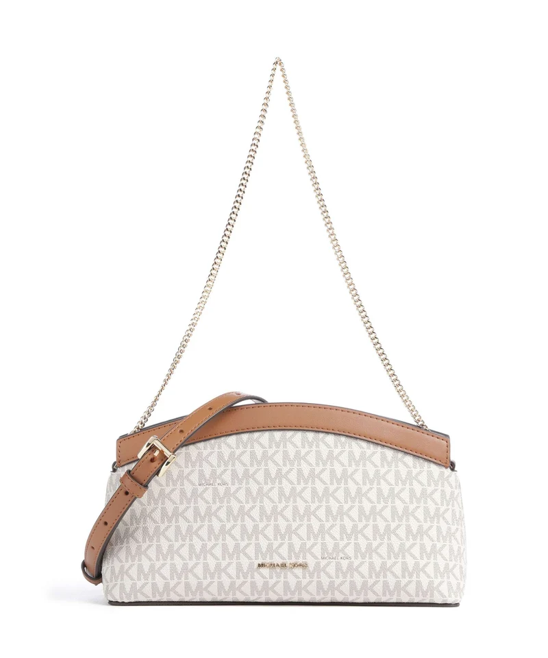 Michael Kors Athena Small Axelremsväska vanilla/acorn