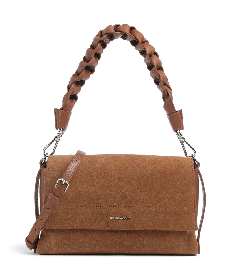 Coccinelle Boheme Suede Axelremsväska cognac