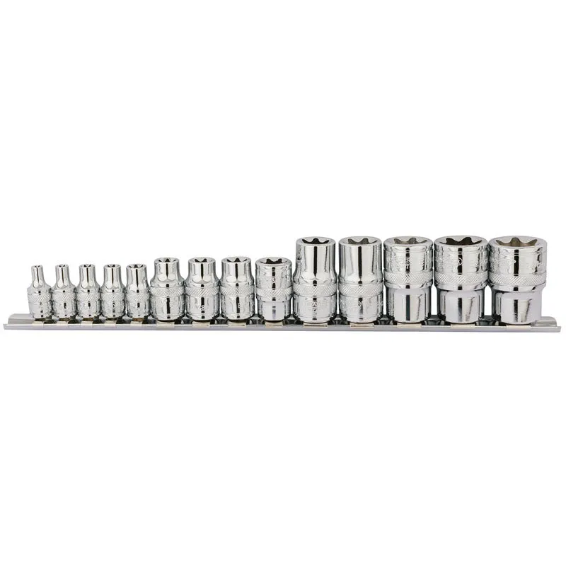 DRAPER Torx 1/4'', 3/8'' & 1/2'' Drive Sockets Set 14 pieces 34415.0