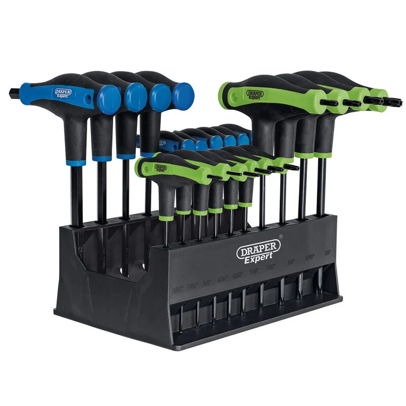 DRAPER Expert TX-STAR® & Hex Soft Grip Metric T-Handle Key Set - 20 Pieces 70388.0