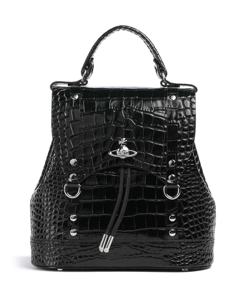Vivienne Westwood Max Embossed Croc Small Ryggsäck black