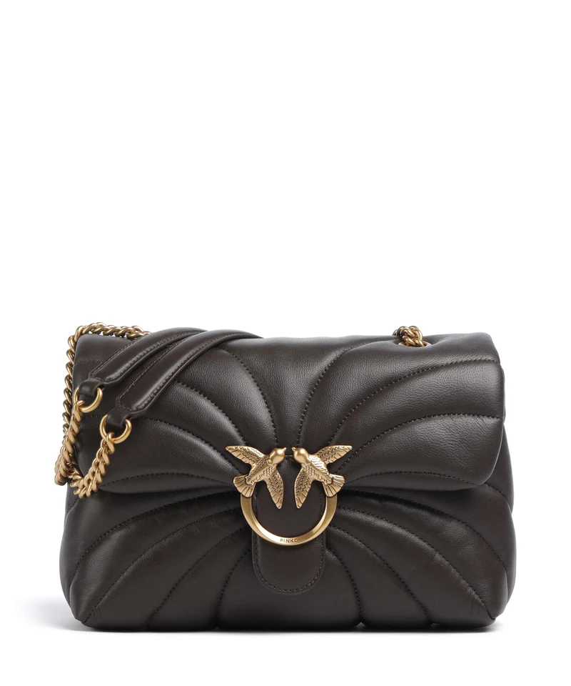Pinko Love Puff Classic Axelremsväska marrone marasca/antique gold