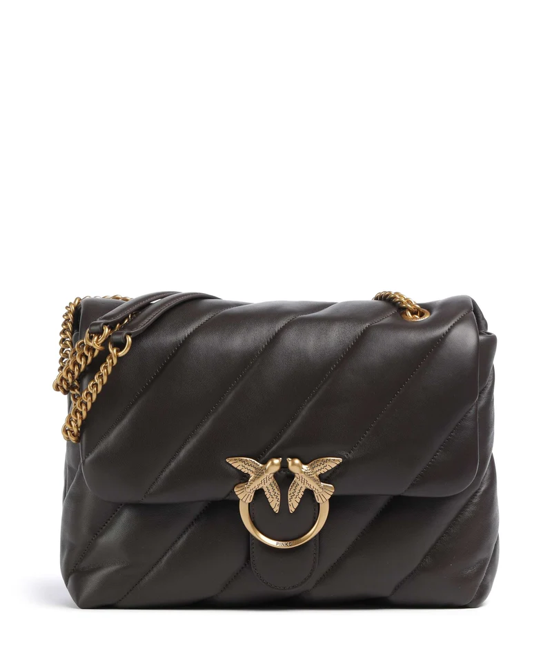 Pinko Love Puff Big Axelremsväska marrone marasca/antique gold