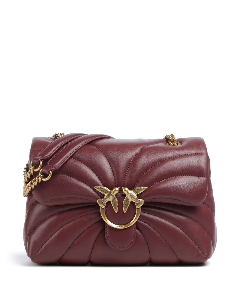 Pinko Love Puff Classic Axelremsväska ribes intenso/antique gold