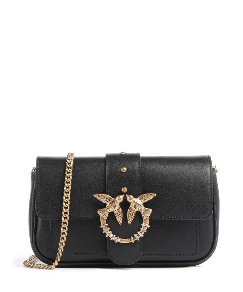 Pinko Love One Pocket New Buckle Crossover väska nero/antique gold