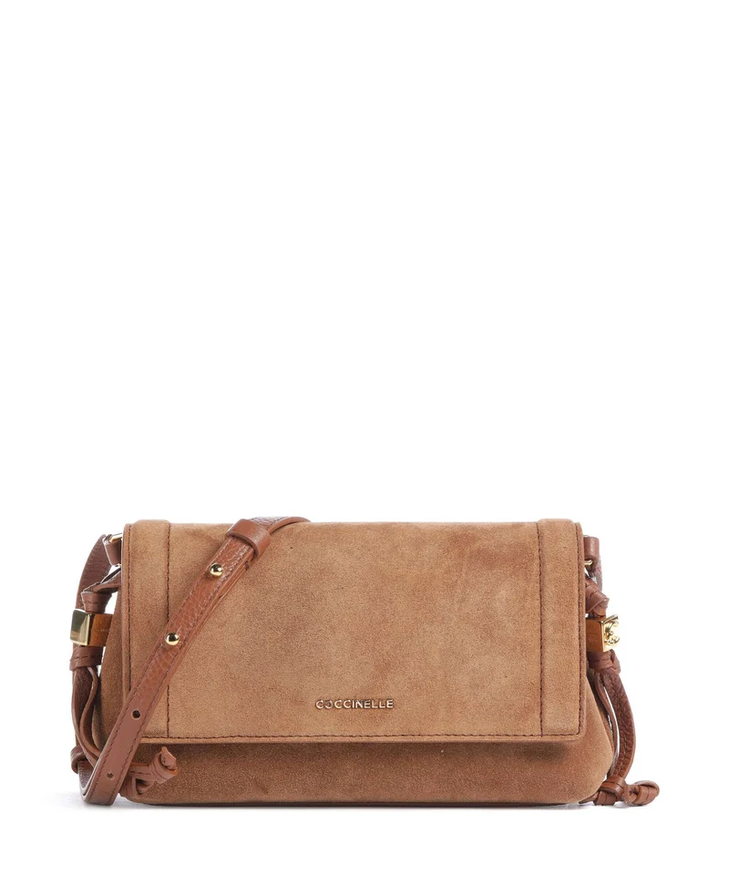 Coccinelle Thess Suede Crossover väska cognac