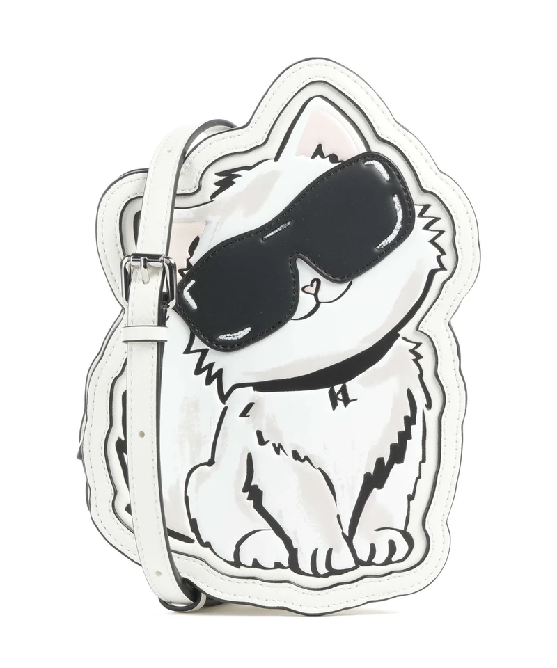Karl Lagerfeld Ikon Choupette Crossover väska off white