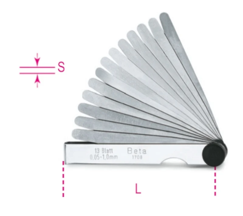 BETA Metric Feeler Gauge 0,05 - 1mm 20 Slides 017080020