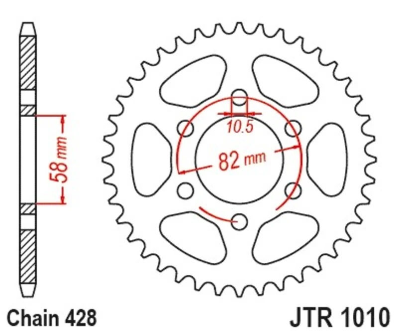 JT SPROCKETS Steel Rear Sprocket 1010 - 430 JTR1010.46